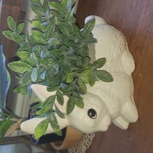 Vintage Bunny Ceramic Planter